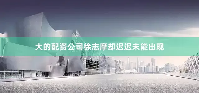 大的配资公司徐志摩却迟迟未能出现